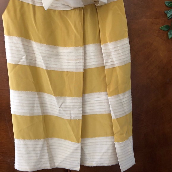 SOLD Anthro Hitherto Yellow/Cream Strapless Dress - Picture 5 of 8